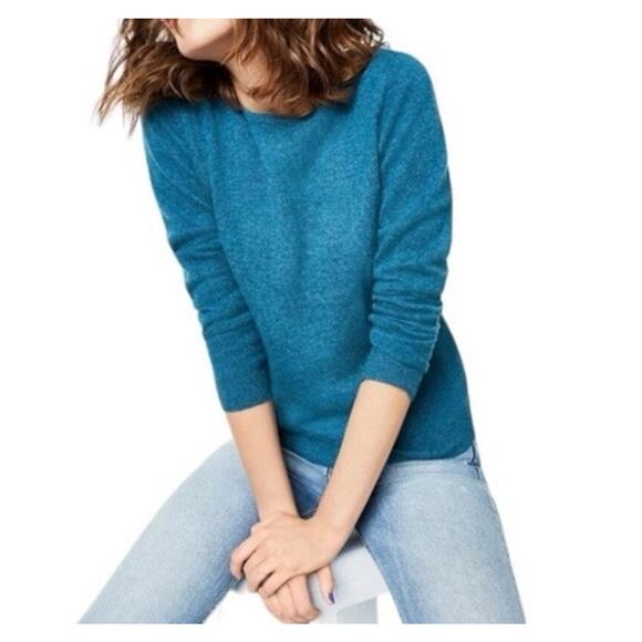 Ellen Tracy 100%Cashmere Teal Sweater.size M vibrant teal/light blue color - Picture 1 of 6